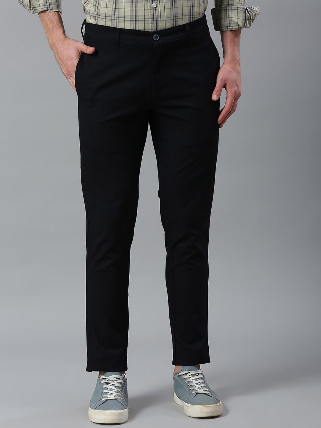 

Klub Fox Men Slim Fit Trousers, Navy blue