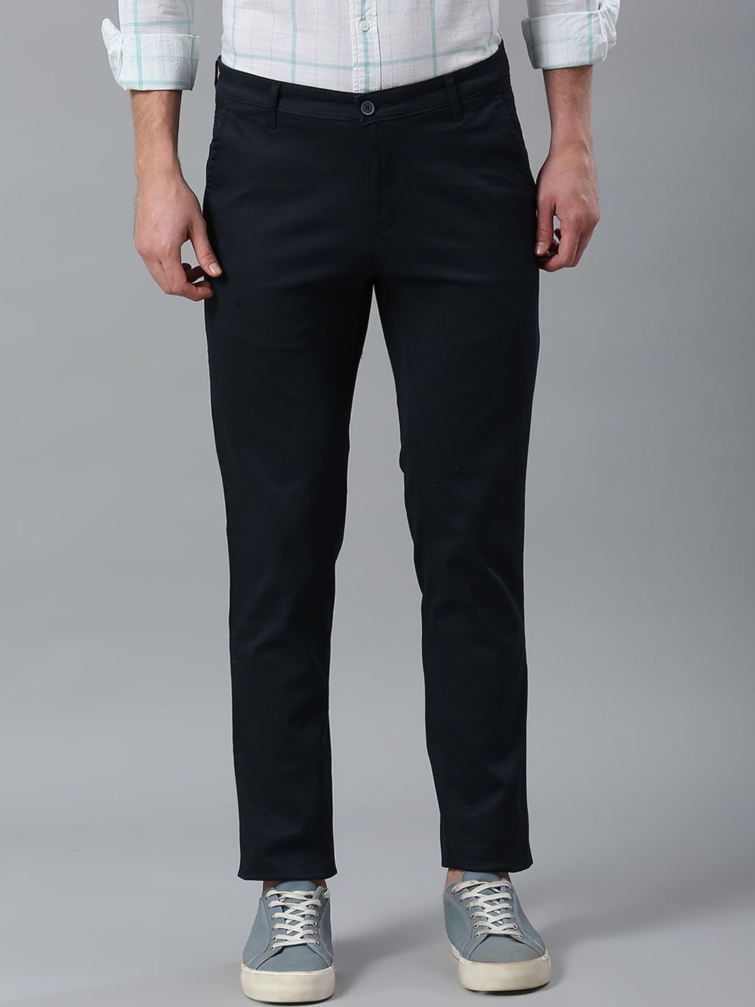 

Klub Fox Men Slim Fit Trousers, Navy blue