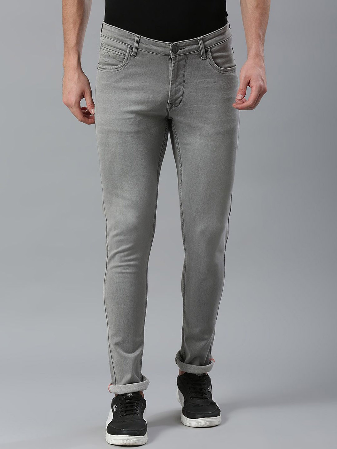 

Klub Fox Men Skinny Fit Light Fade Jeans, Grey