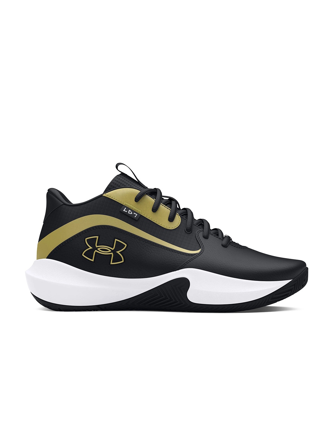 

UNDER ARMOUR Unisex Lockdown 7 Colourblocked Basketball Shoes, Black