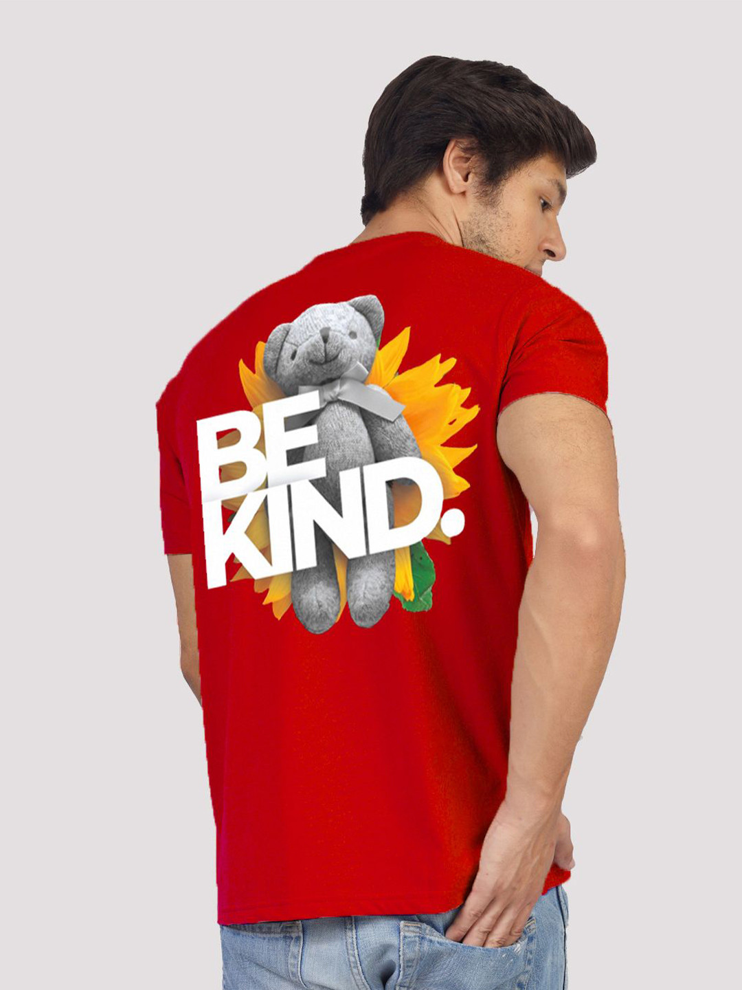 

Greylongg Men Sports Mandarin Collar Applique T-shirt, Red