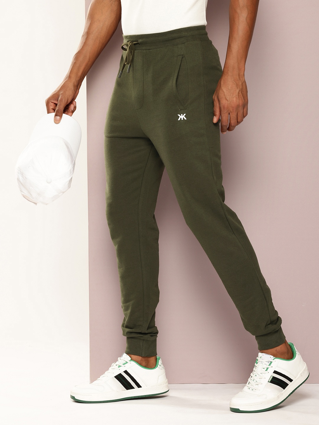 

Kook N Keech Men Pure Cotton Joggers, Olive