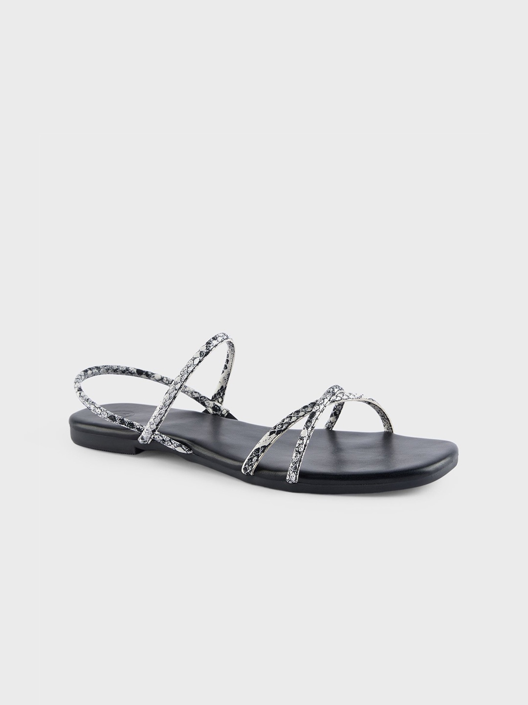 

20Dresses Women Printed Open Toe Flats, Black