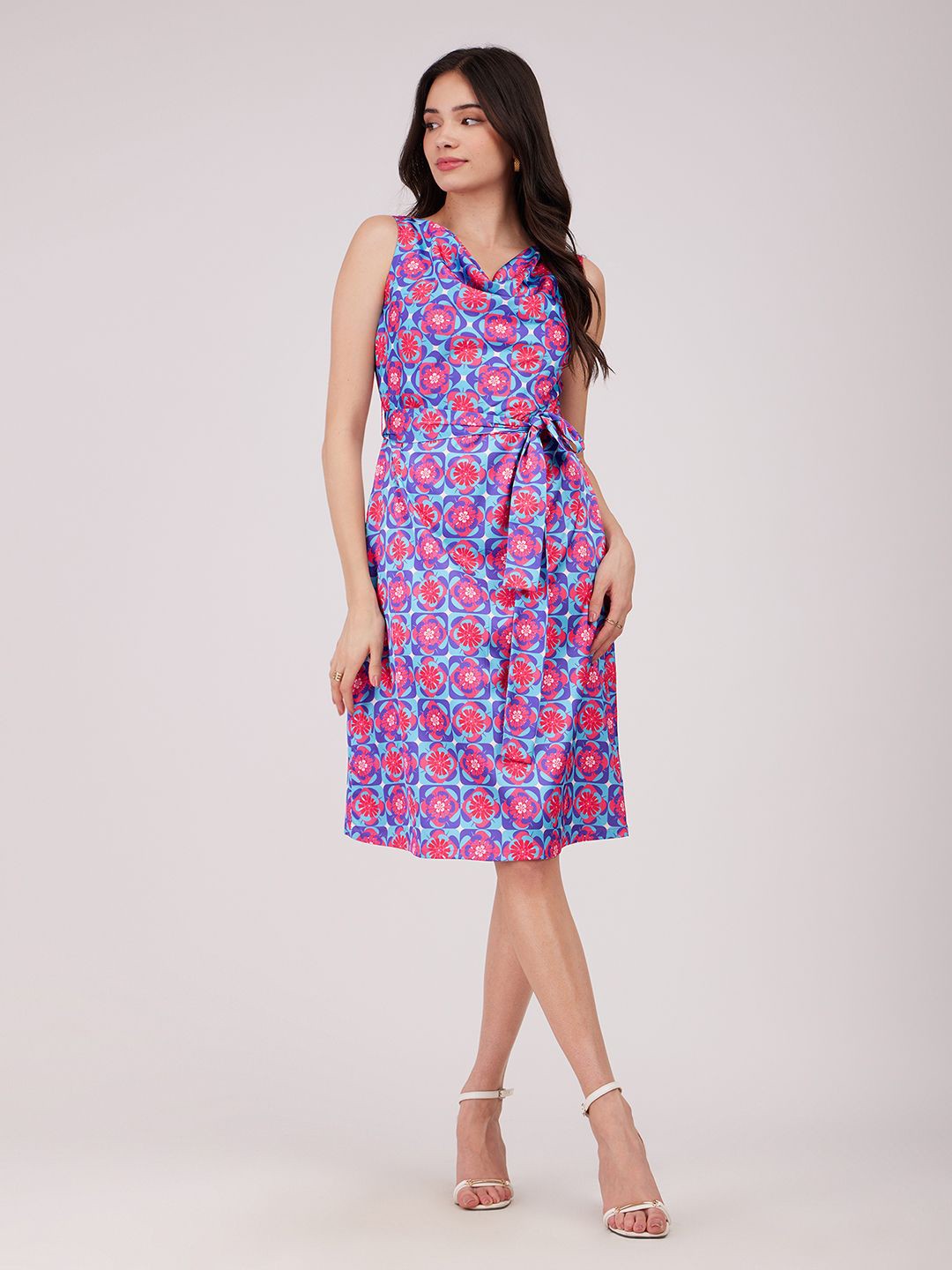 

FableStreet Ethnic Motifs Print A-Line Dress, Fuchsia