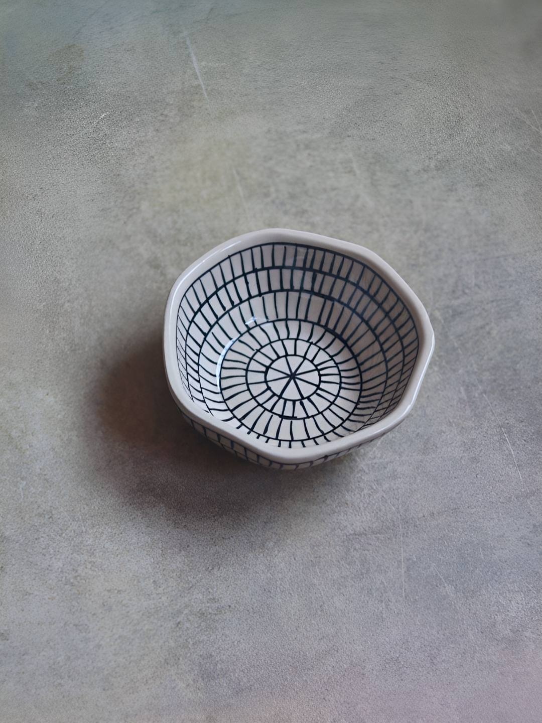 

WEAVING HOMES White & Blue Printed Ceramic Glossy Finished Serving Bowls