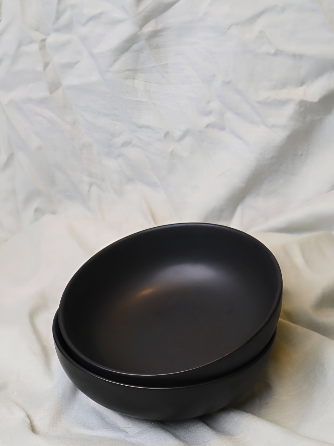 

WEAVING HOMES Black 2 Pieces Dishwasher Safe Ceramic Curry Bowls