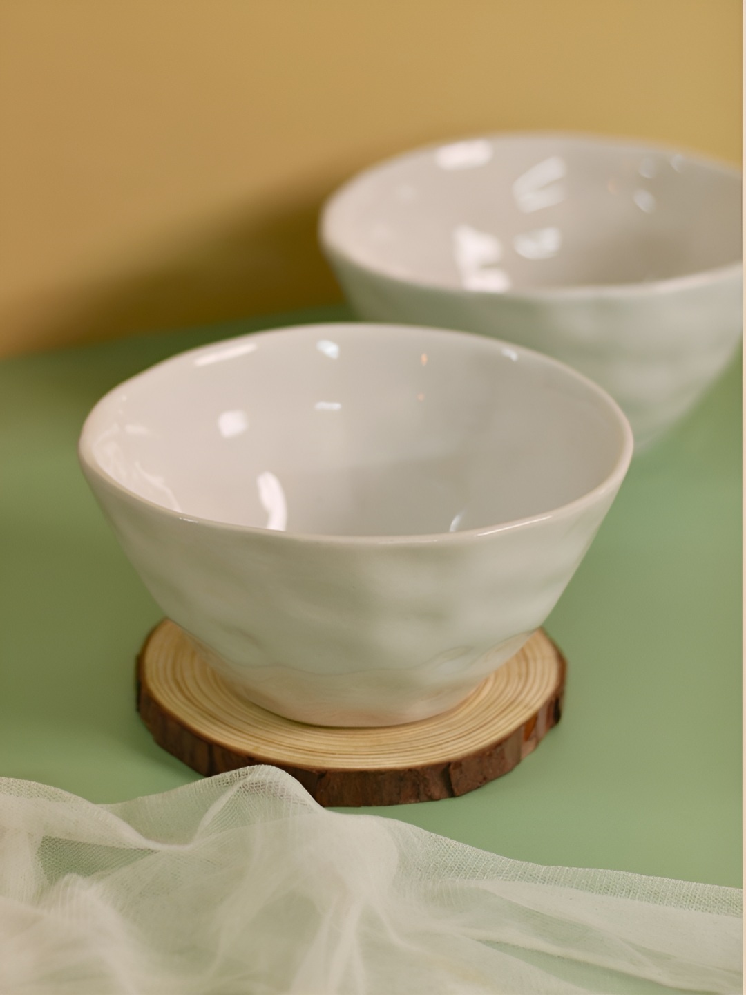 

WEAVING HOMES White 2 Pieces Ceramic Serving Bowls