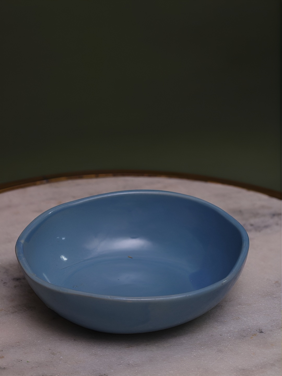 

WEAVING HOMES Blue Ceramic Glossy Finished Curry Bowl