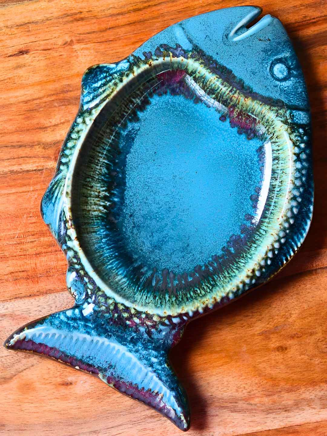 

WEAVING HOMES Blue Textured Microwave Safe Glossy Ceramic Serving Bowls