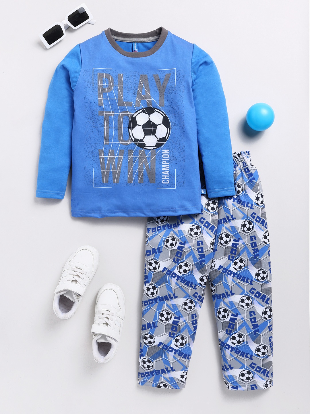 

Here&Now X Game Begins Boys Printed Night suit, Blue