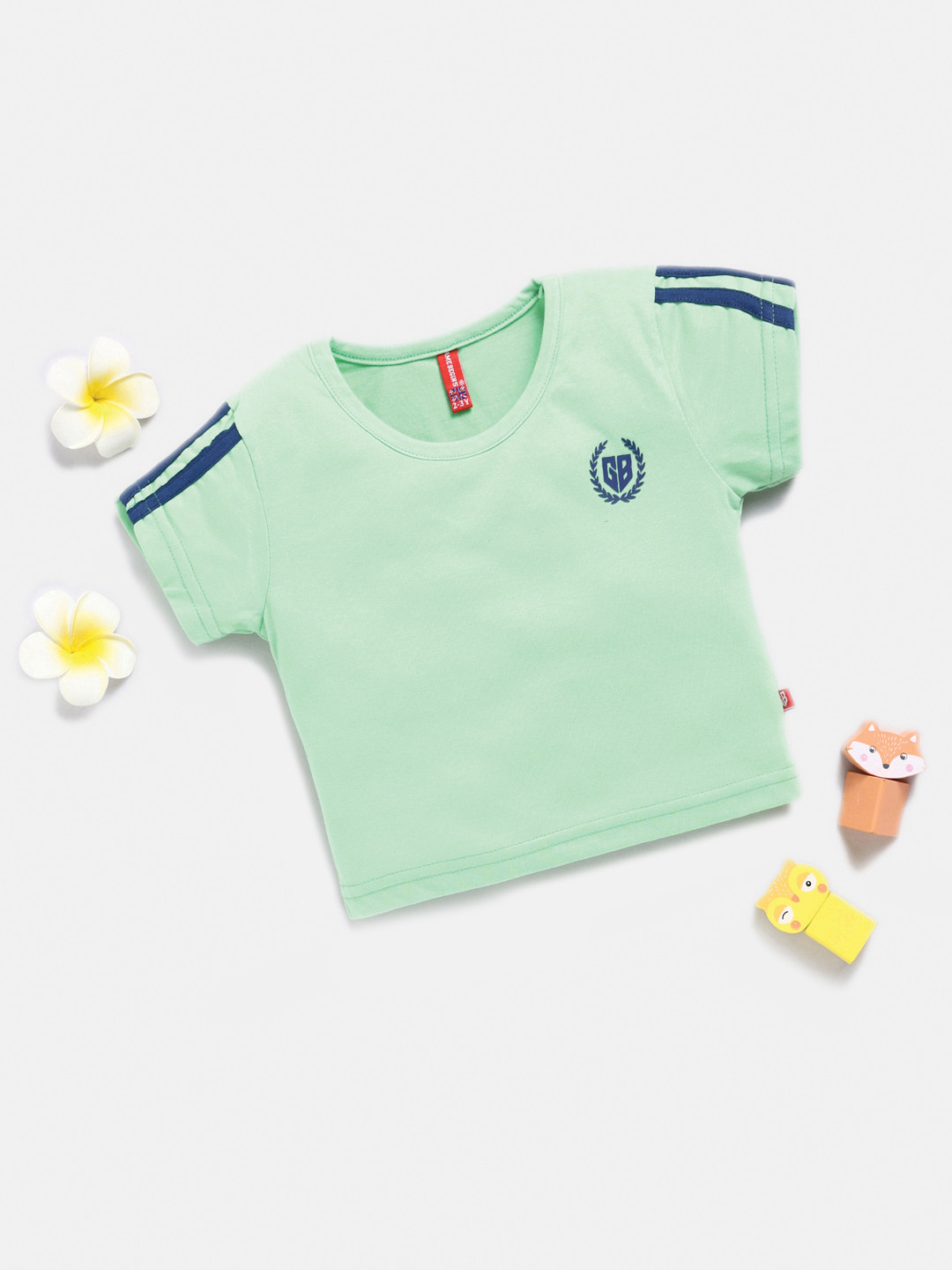 

Here&Now X Game Begins Girls Cotton Crop Top, Green