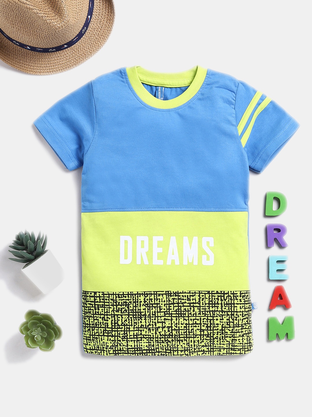 

Here&Now X Game Begins Boys Typography Printed Pure Cotton T-shirt, Blue