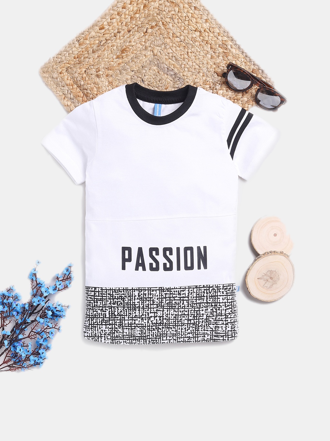 

Here&Now X Game Begins Boys Premium Cotton Typography Printed T-shirt, White
