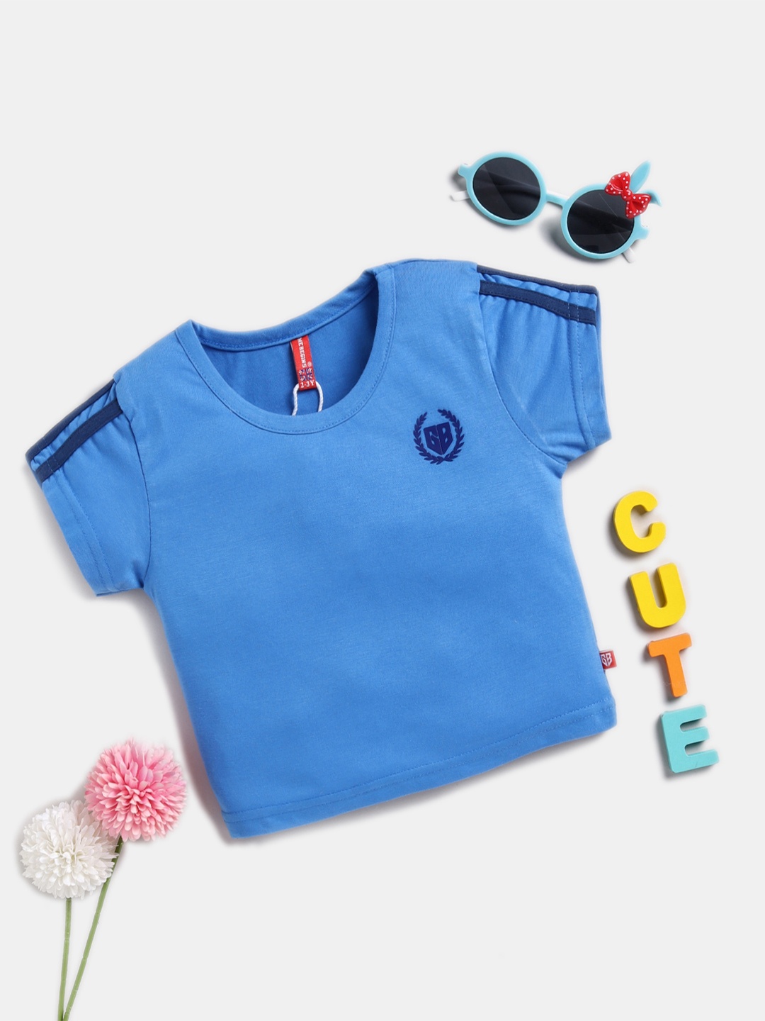 

Here&Now X Game Begins Girls Cotton Crop Top, Blue