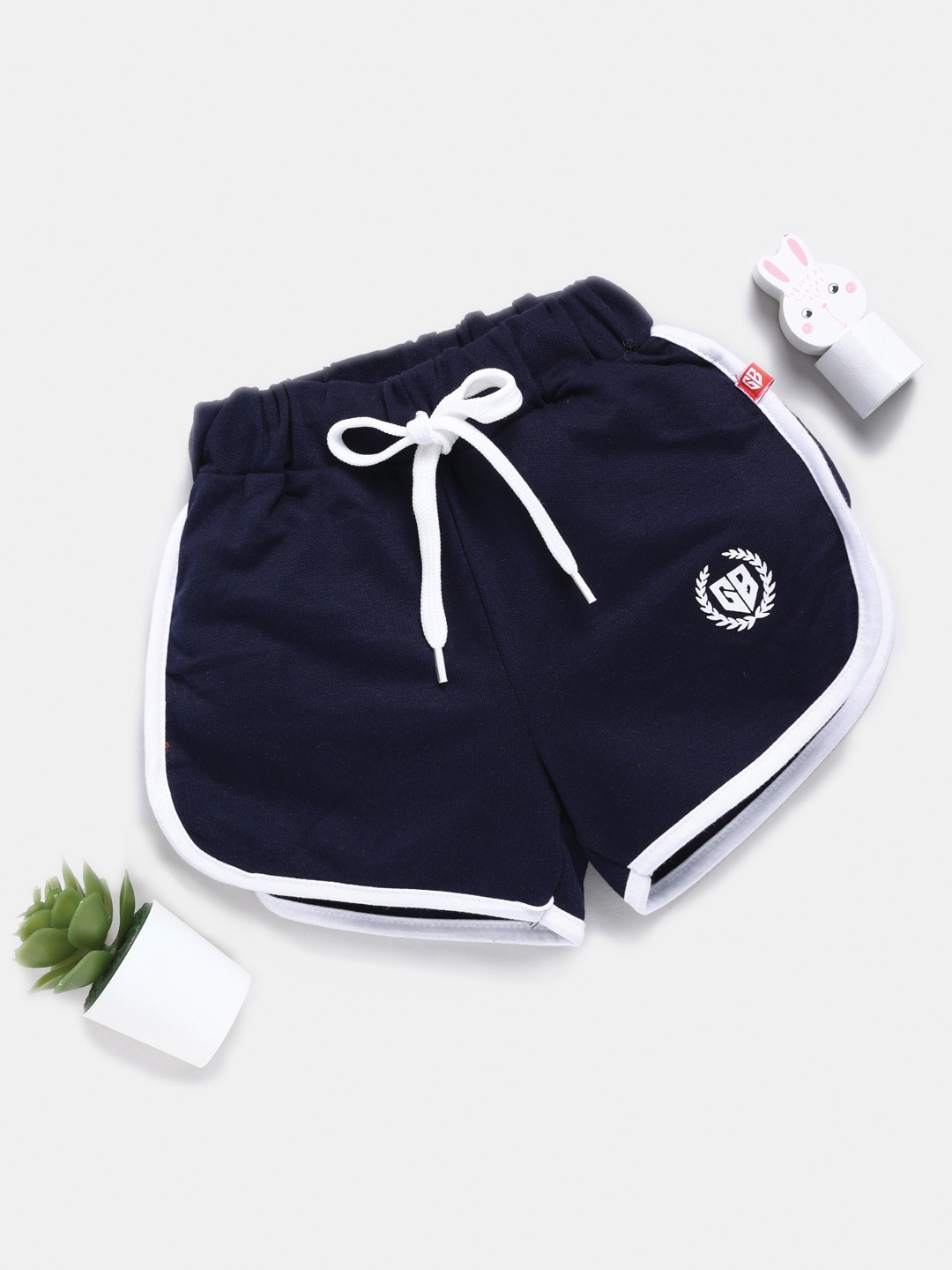 

Here&Now X Game Begins Girls Premium Cotton Regular Shorts, Navy blue