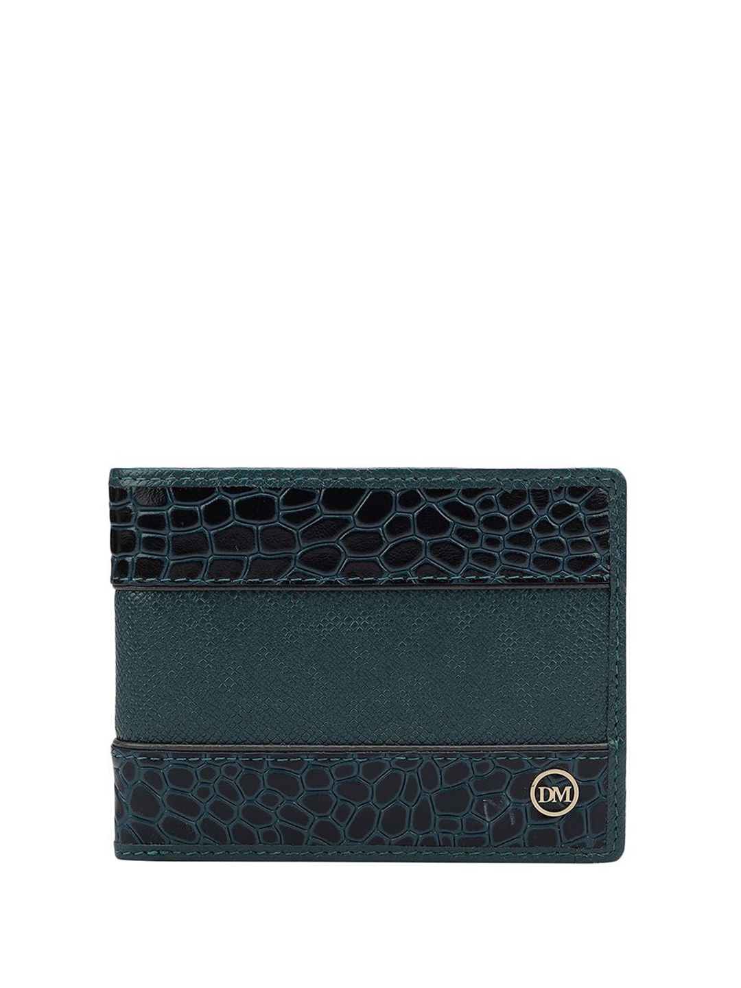 

Da Milano Men Textured Leather Two Fold Wallet, Blue