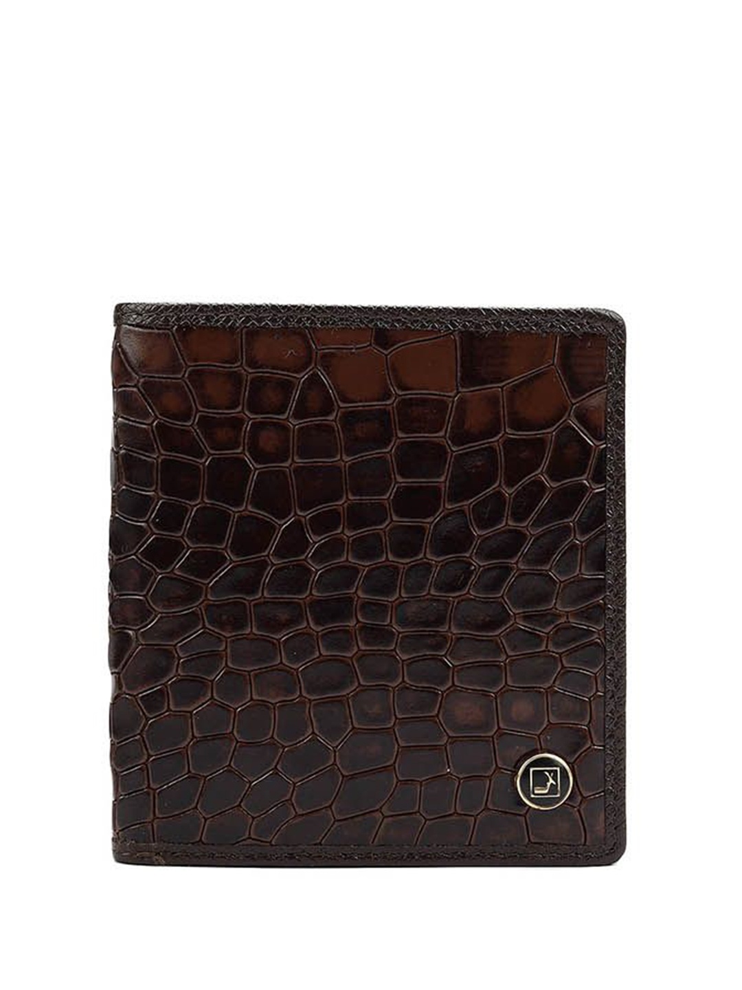 

Da Milano Men Textured Leather Two Fold Wallet, Brown