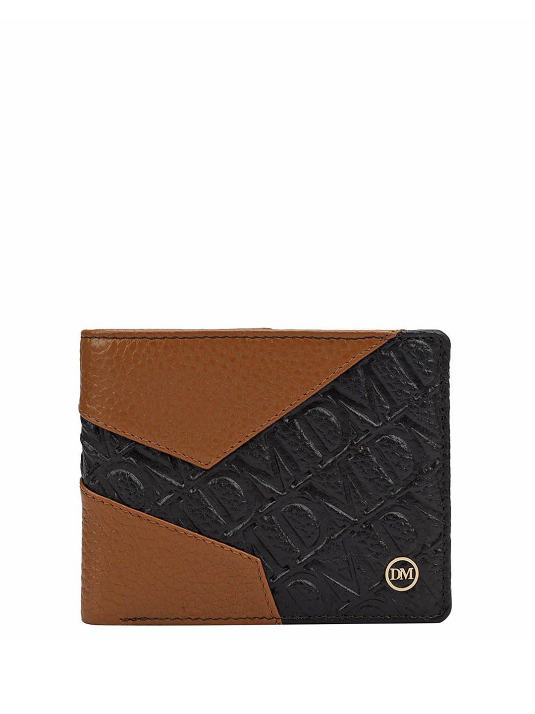 

Da Milano Men Textured Leather Two Fold Wallet, Brown