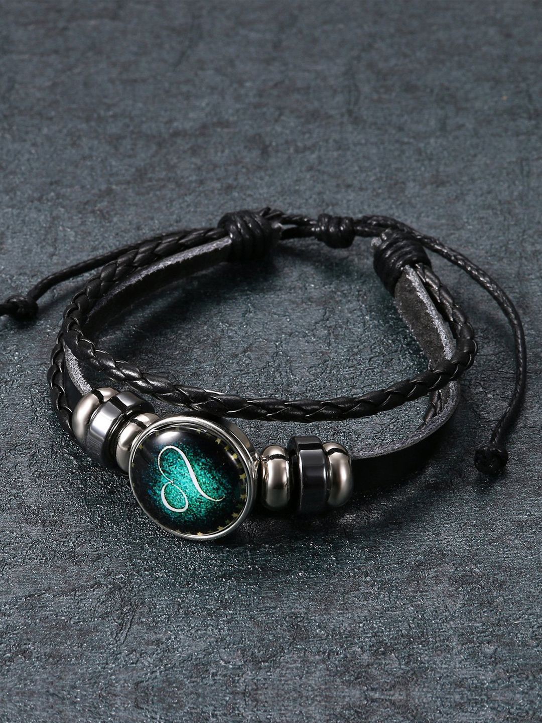 

Young & Forever Unisex Leather Wraparound Bracelet, Black