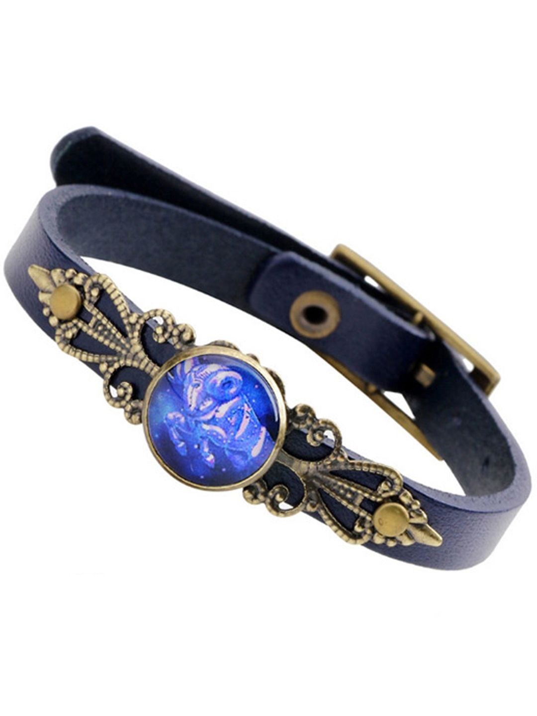 

Young & Forever Men Leather Wraparound Bracelet, Black