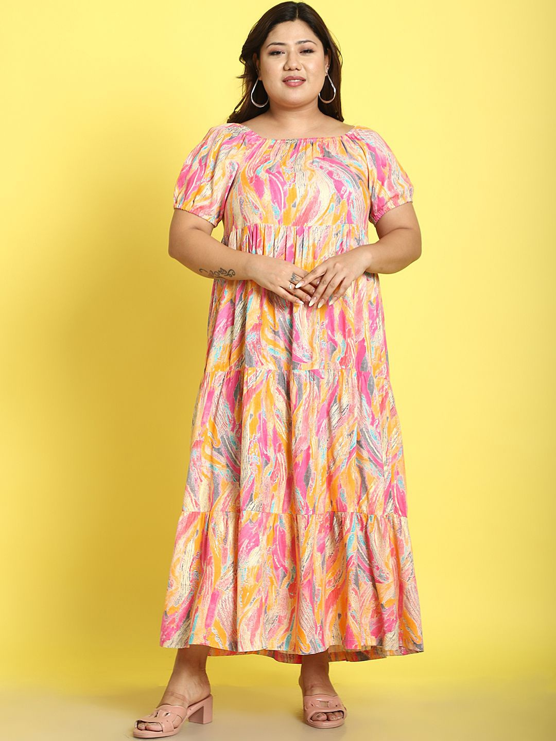 

theRebelinme Women Floral Print Maxi Dress, Pink