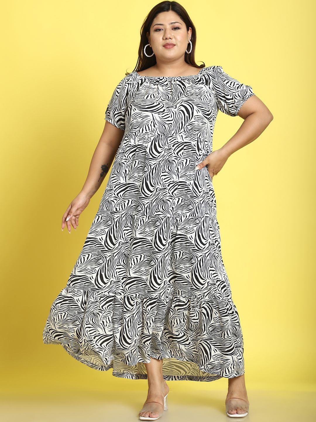 

theRebelinme Women Print Maxi Dress, White