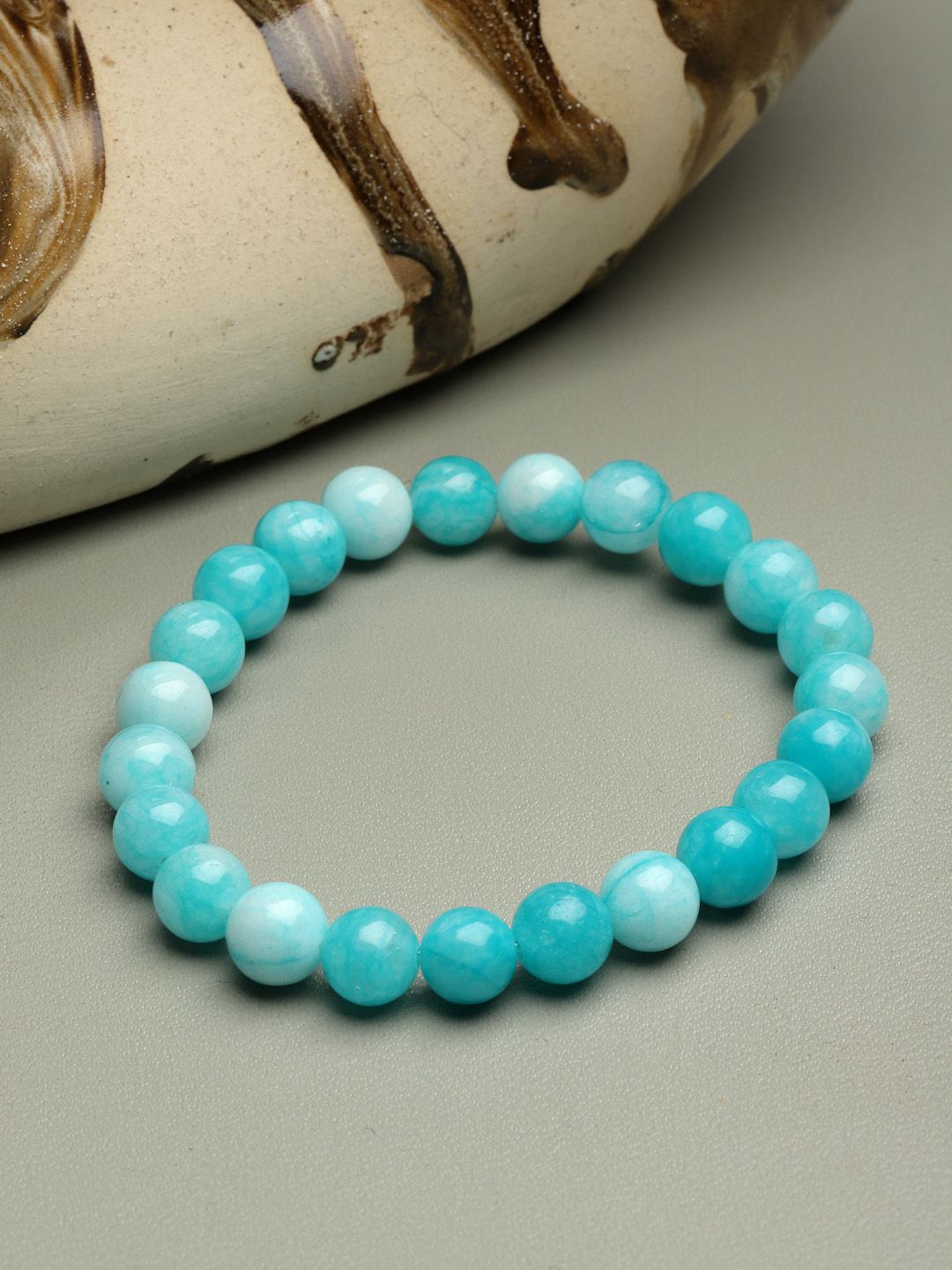 

Sanjog Unisex Crystals Beaded Blue Elasticated Bracelet