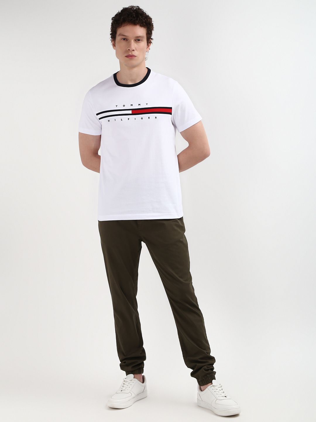 

Tommy Hilfiger Men Typography Printed Round Neck Pure Cotton T-shirt, White
