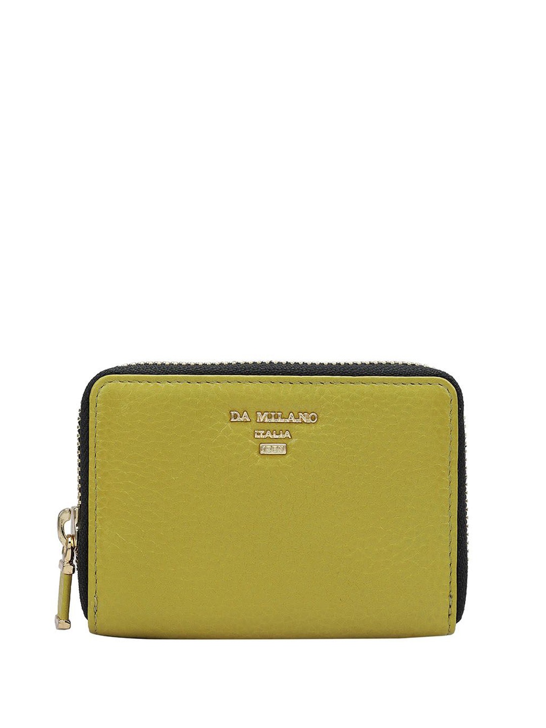 

Da Milano Unisex Textured Leather Zip Around Wallet, Green