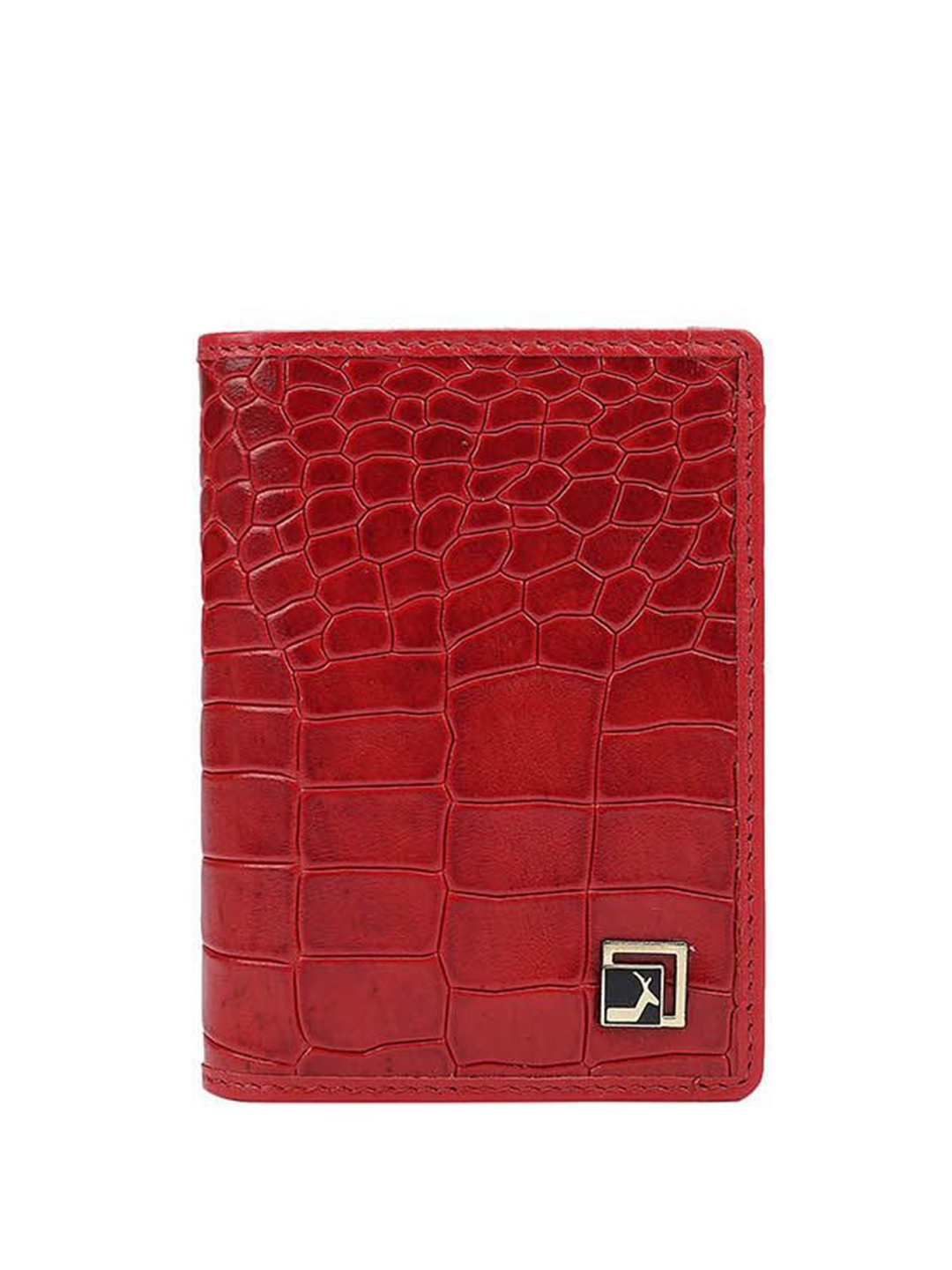 

Da Milano Unisex Textured Leather Two Fold Wallet, Red