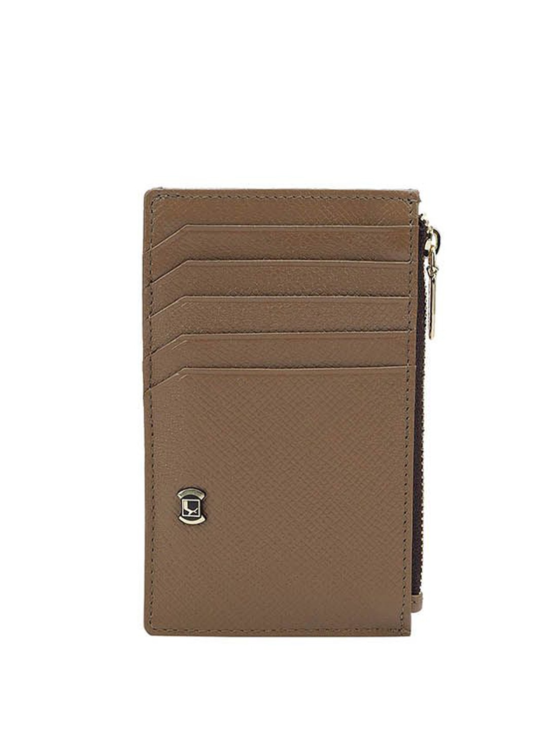 

Da Milano Unisex Textured Leather Card Holder, Brown