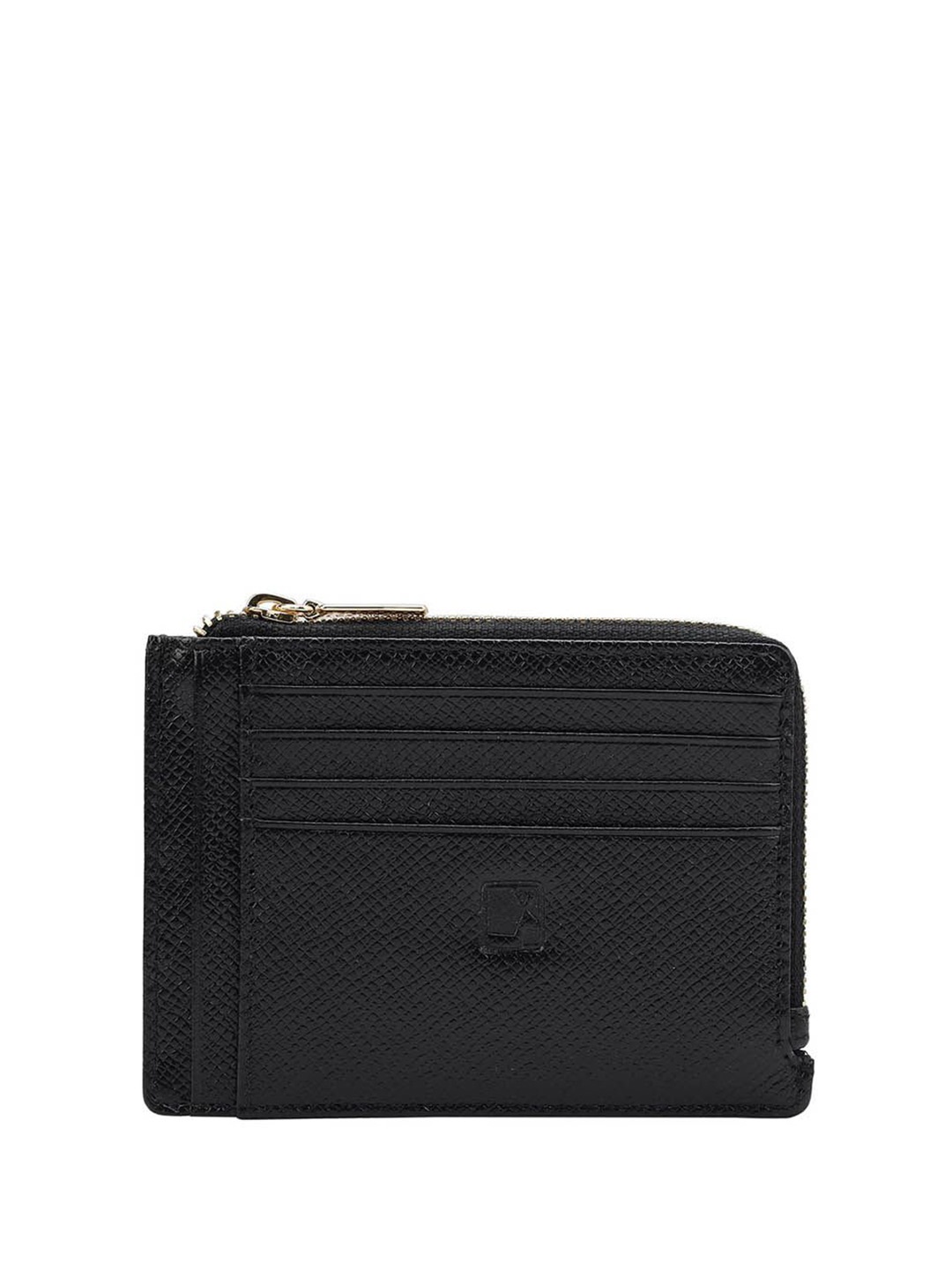 

Da Milano Unisex Textured Leather Zip Around Wallet, Black