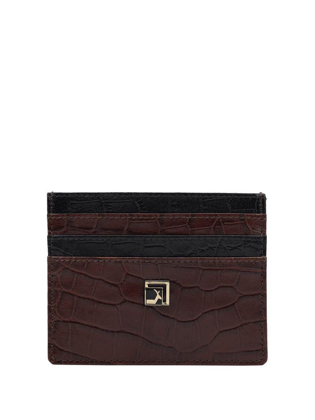 

Da Milano Unisex Textured Leather Card Holder, Brown