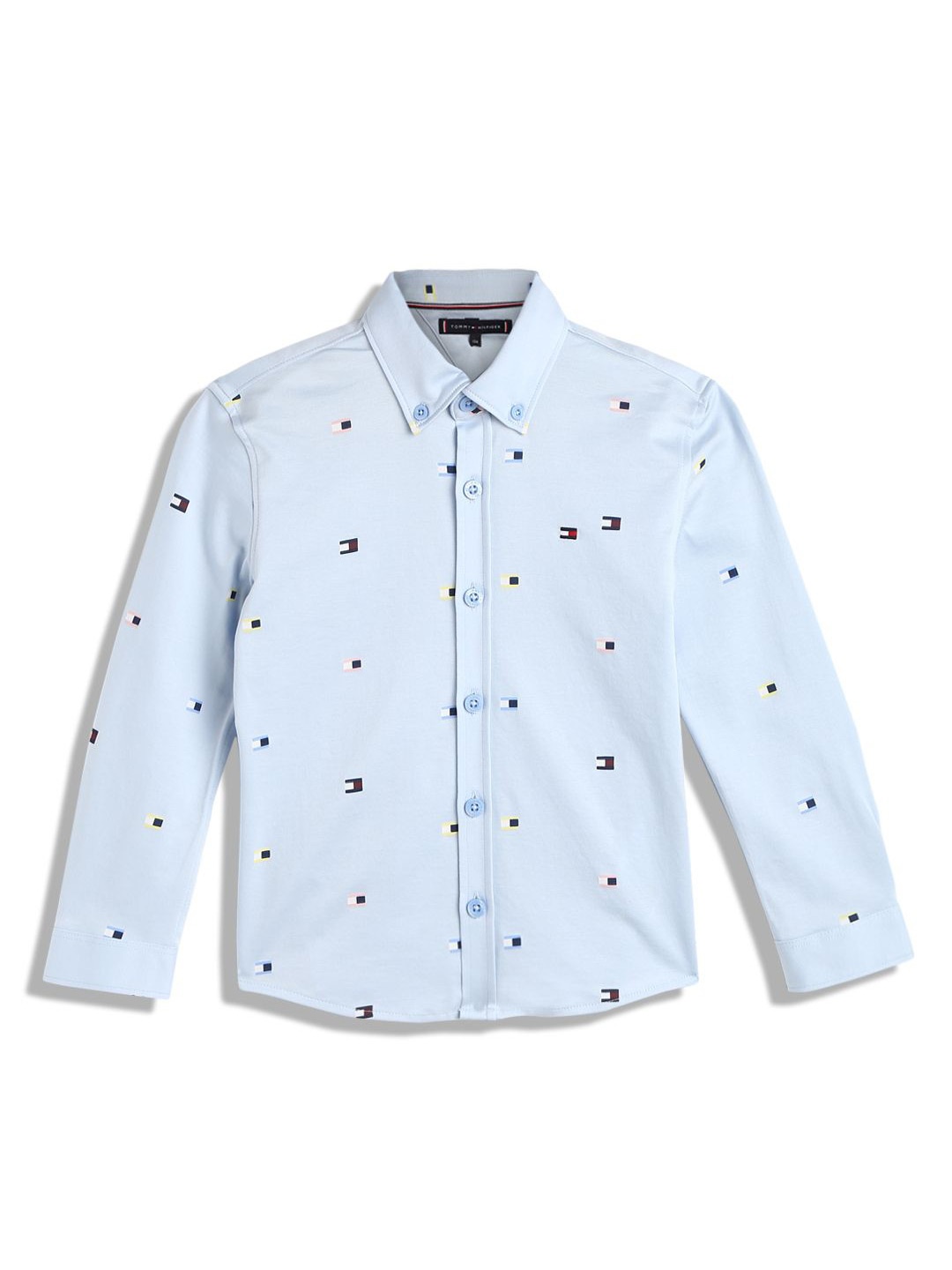 

Tommy Hilfiger Boys Conversational Printed Button-Down Collar Casual Shirt, Blue