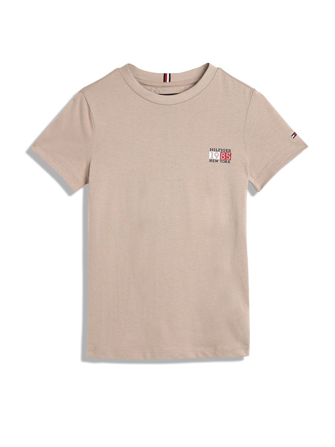 

Tommy Hilfiger Boy Solid Round Neck T-shirt, Beige