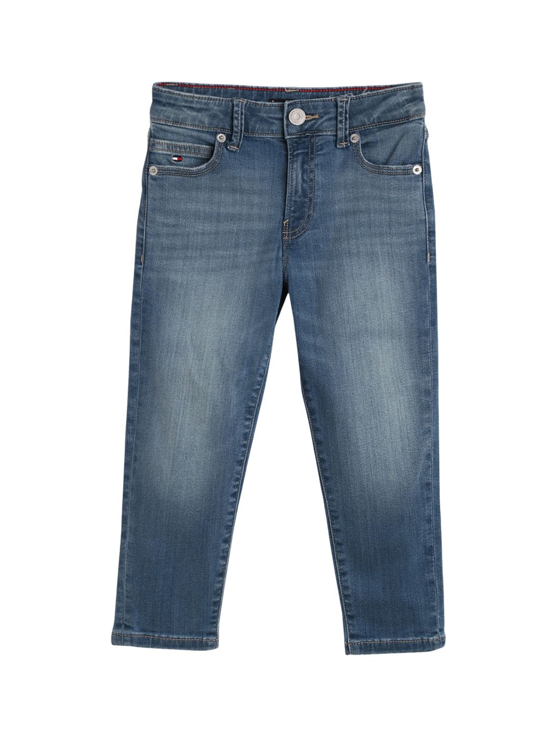

Tommy Hilfiger Boys Mid Rise Clean Look Light Fade Jeans, Blue