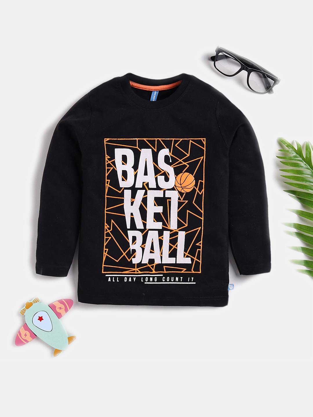 

Here&Now X Game Begins Boys Printed Pure Cotton T-shirt, Black