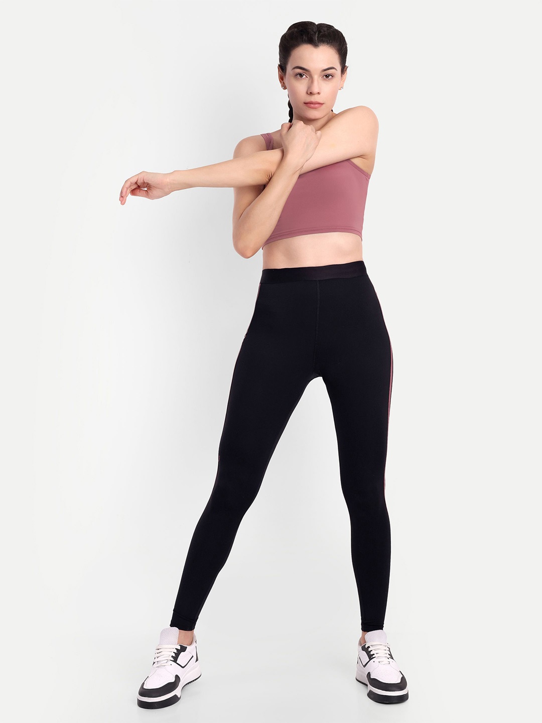 

So What Solid Square Neck Sleeveless Crop Top, Pink