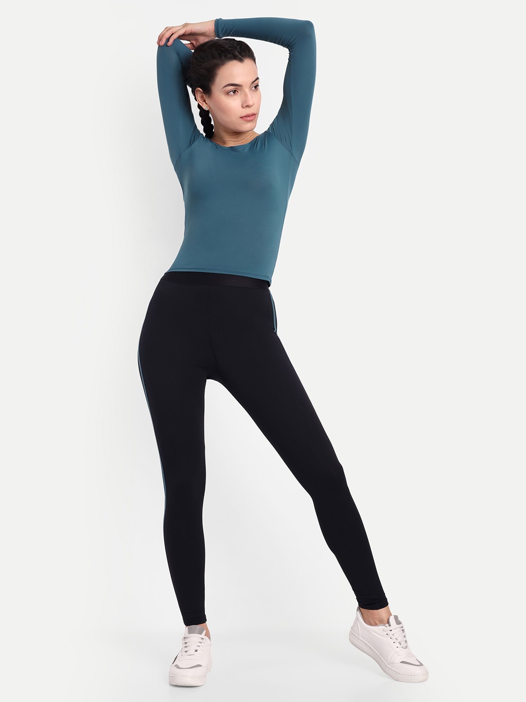 

So What Solid Round Neck Top, Teal