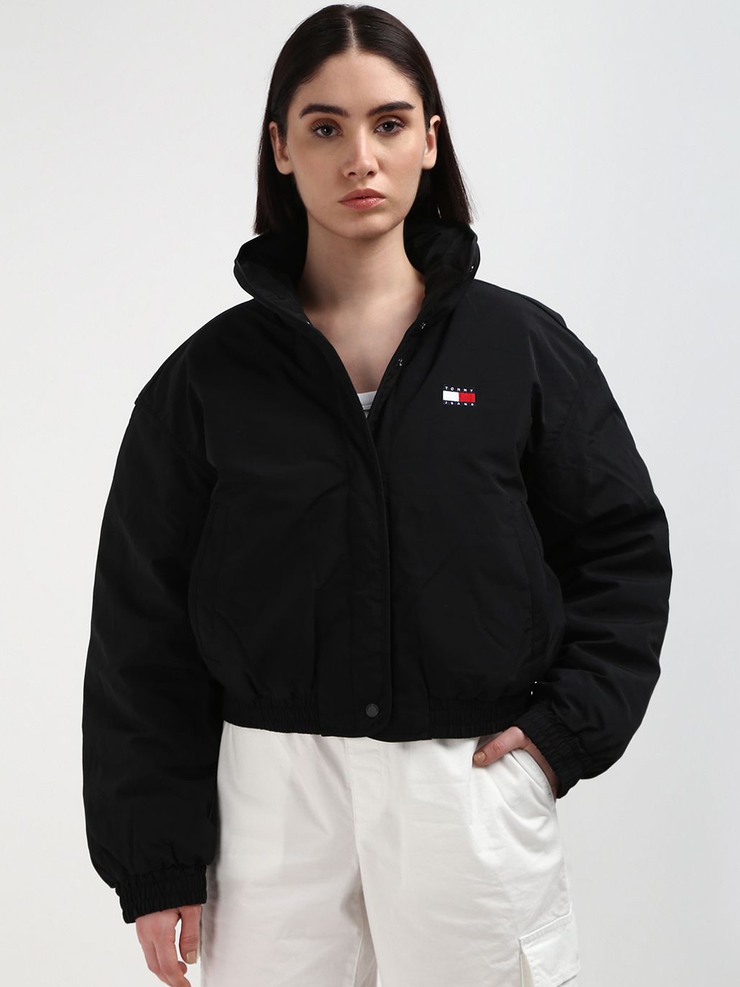 

Tommy Hilfiger Women Crop Sporty Jacket, Black