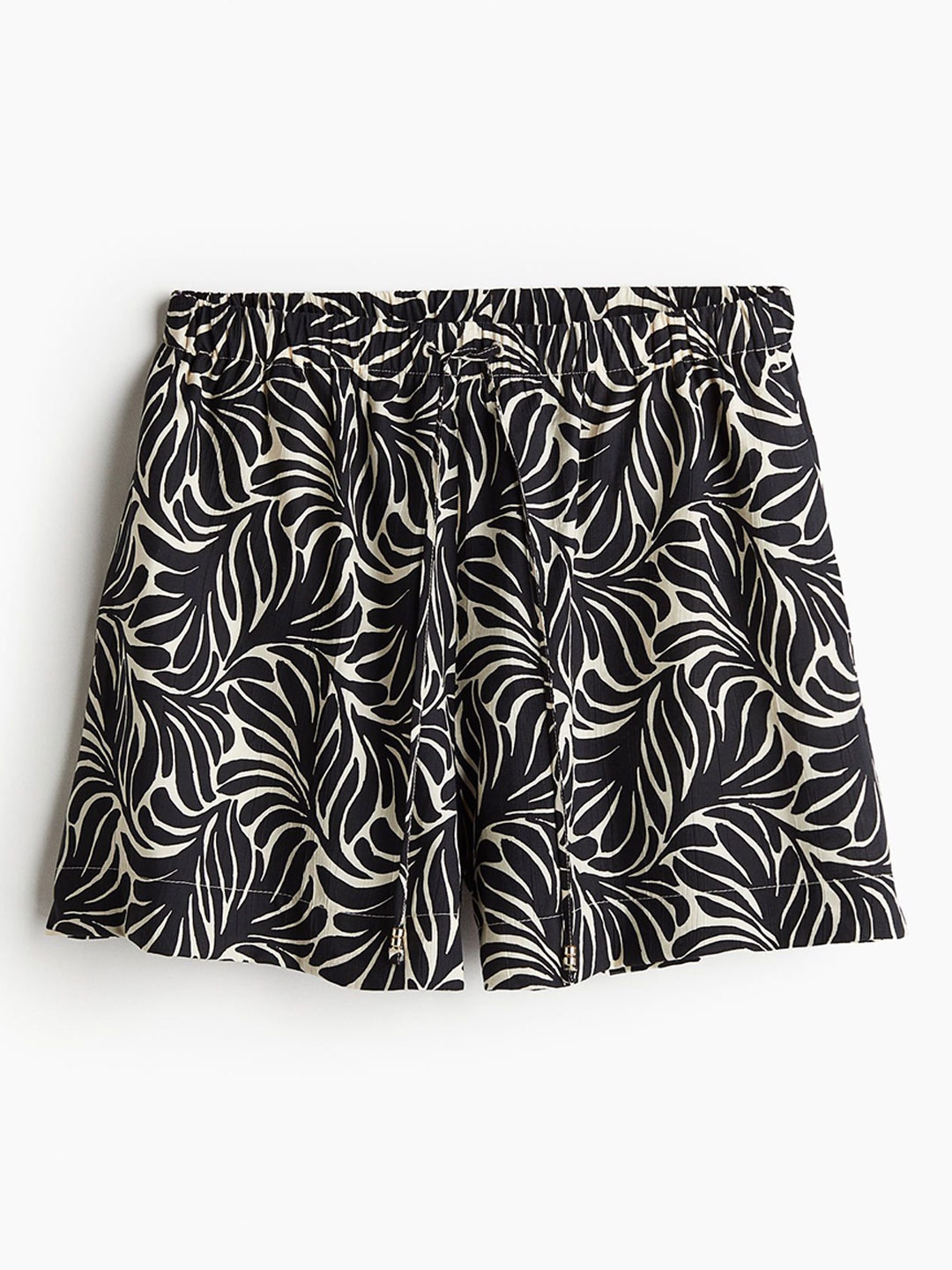 

H&M Printed Pull-On Shorts, Black