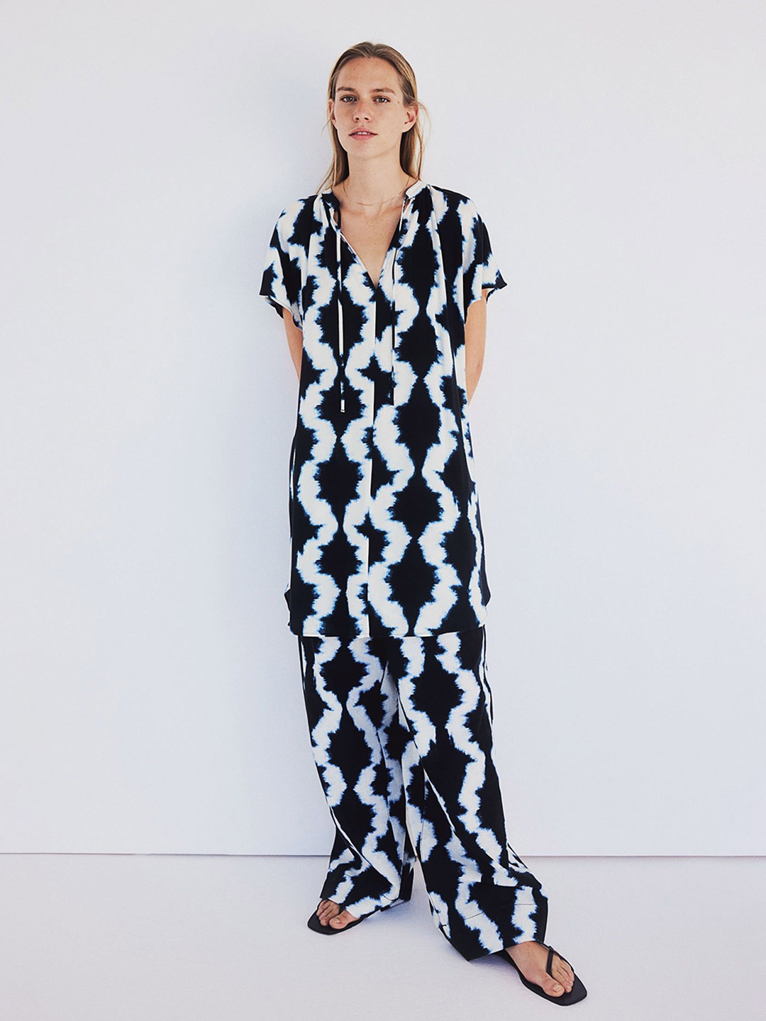 

H&M Tie-Detail Dress, Blue