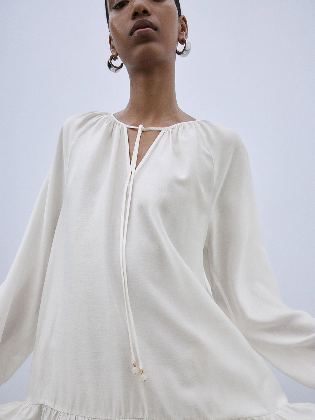 

H&M Tie-Detail Dresses, White