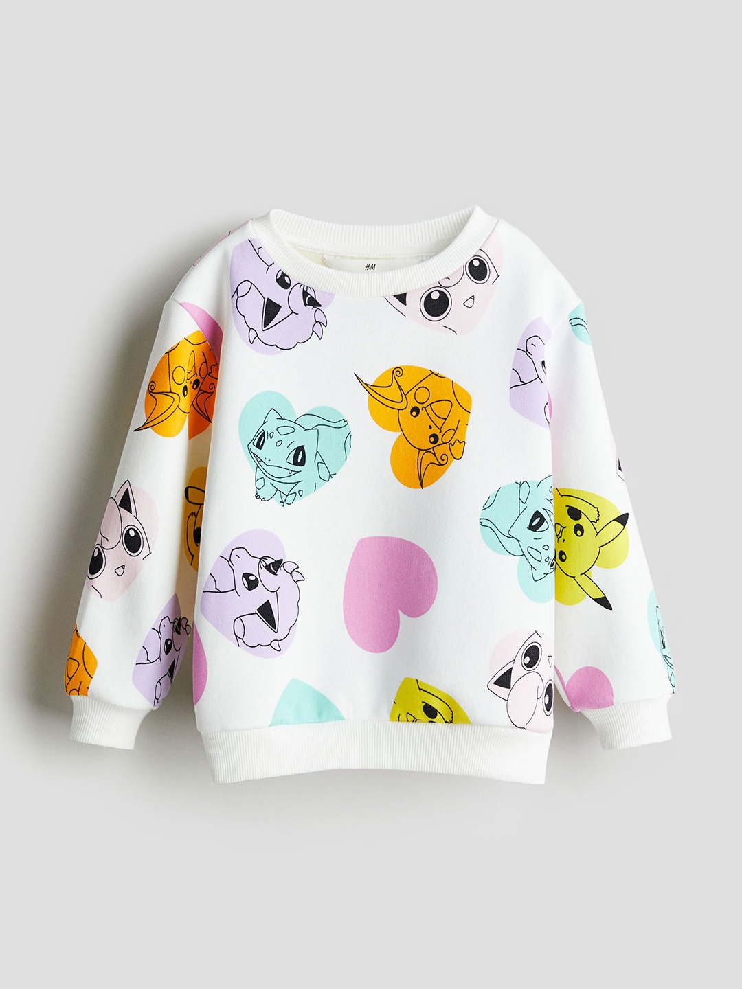 

H&M Printed Sweatshirt, White