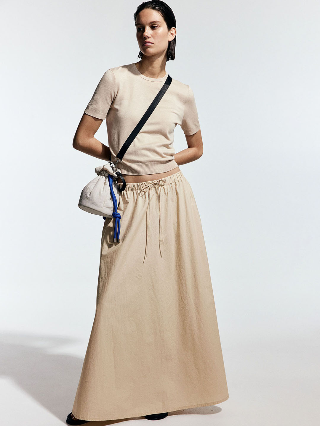 

H&M Circular Poplin Skirt, Beige