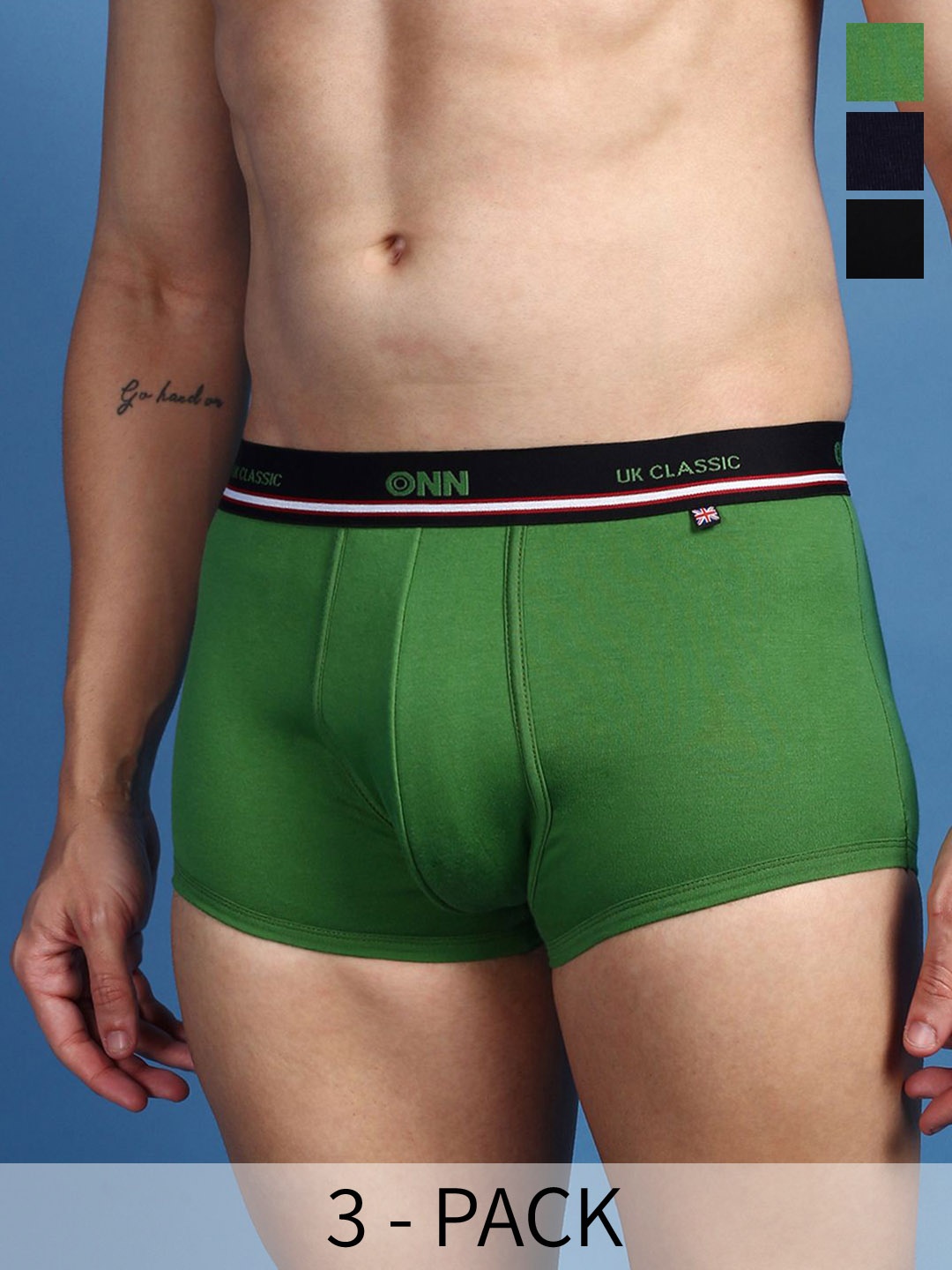 

ONN Pack Of 3 Assorted Trunks, Green