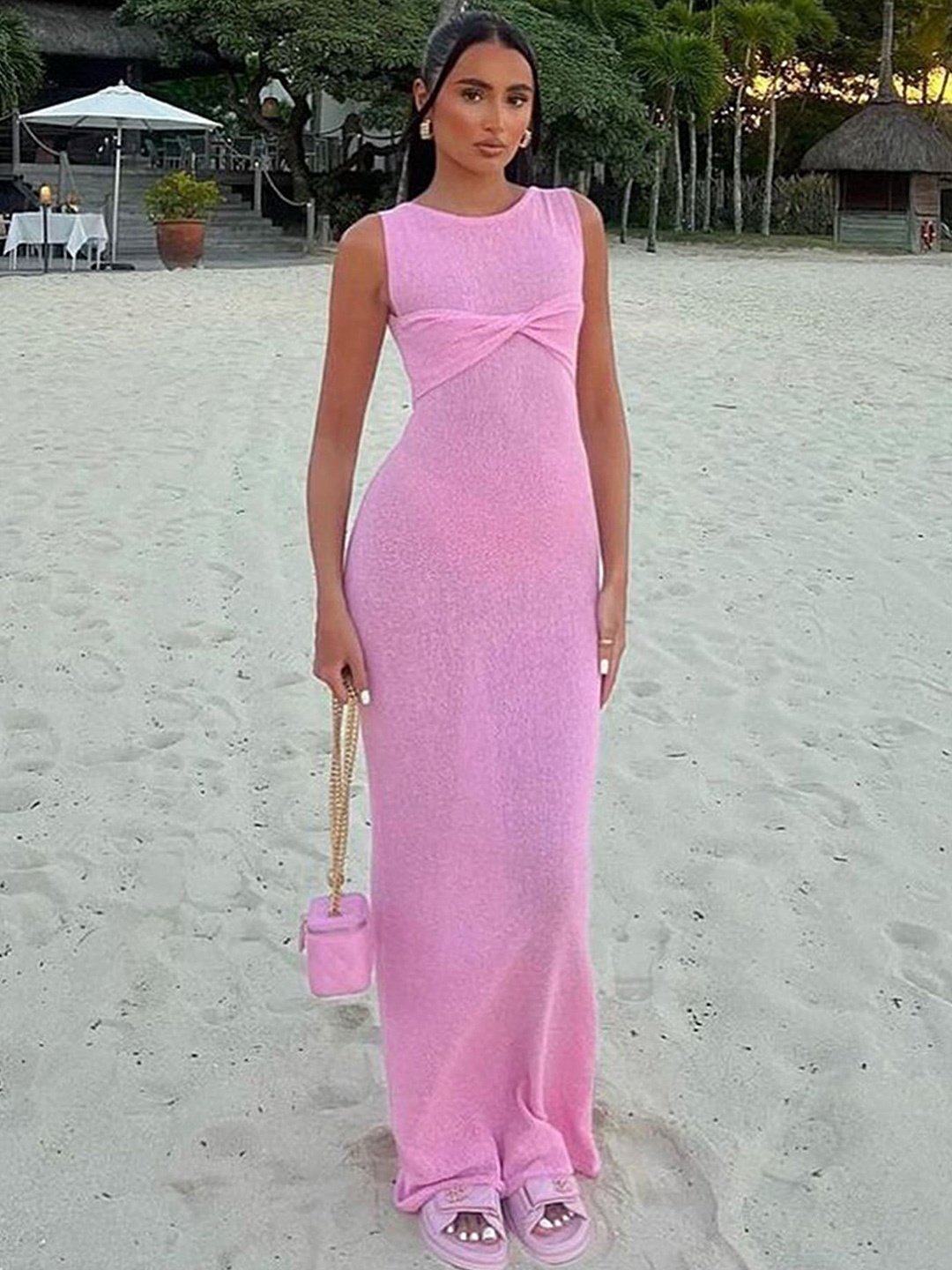 

LULU & SKY Textured Maxi Dress, Pink