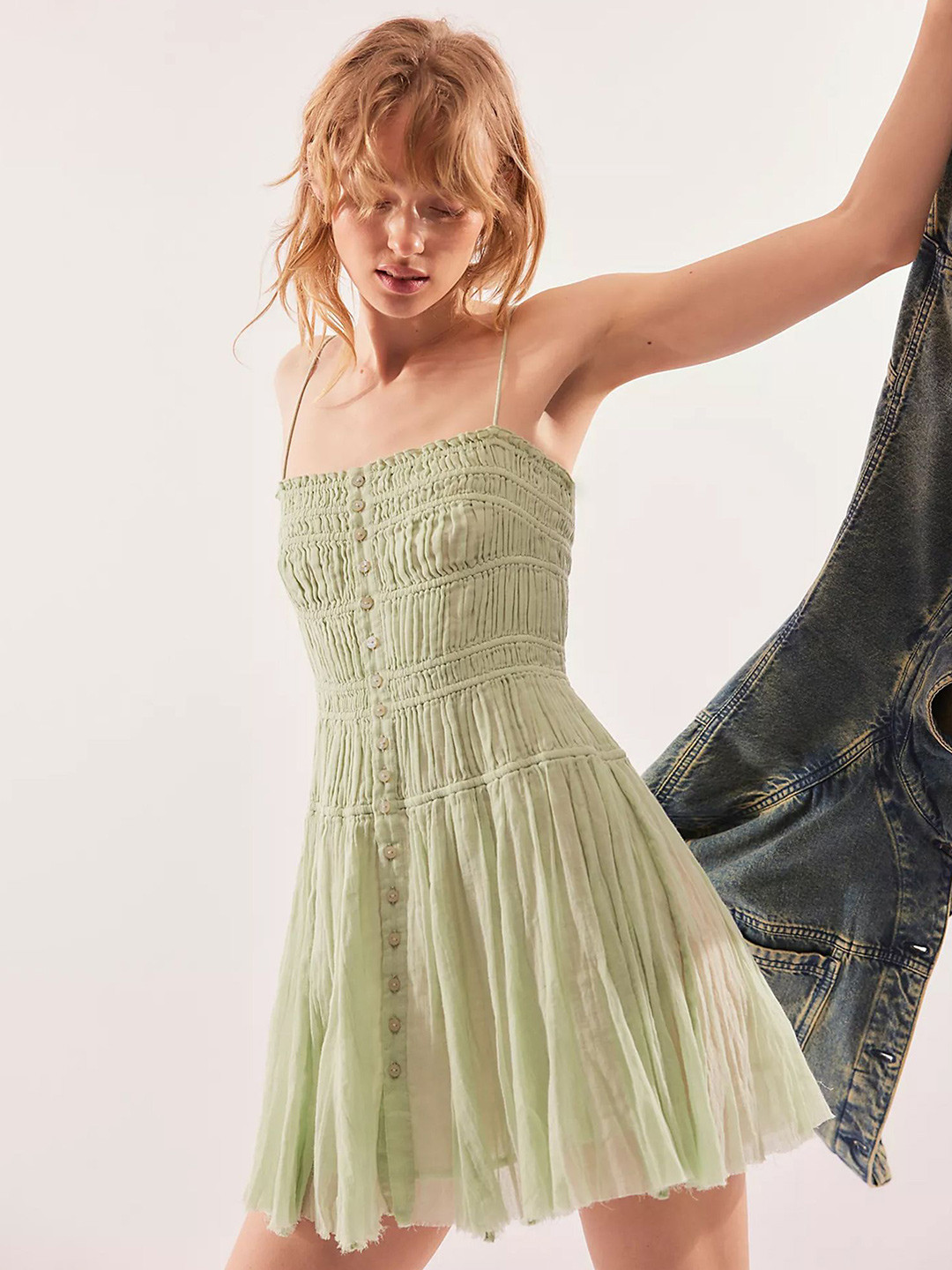 

LULU & SKY Shoulder strap Fit & Flare Dress, Green