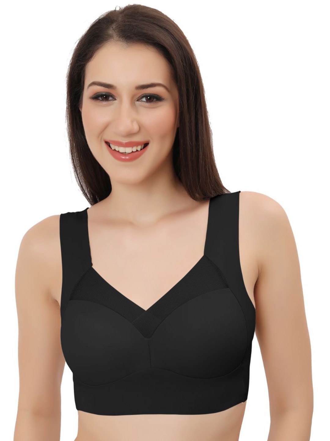 

Bella Voste Full Coverage Rapid-DryHigh Support Workout Bra-Moisture Wicking, Black