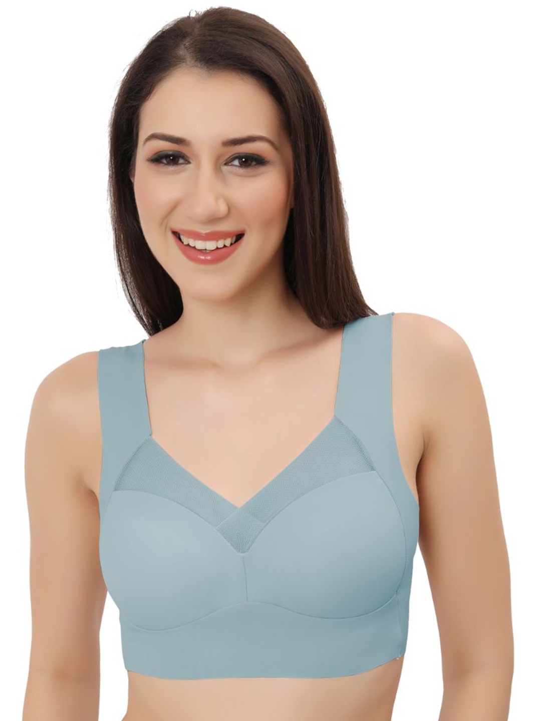 

Bella Voste Full Coverage Anti Odour High Support Workout Bra-All Day Comfort, Blue